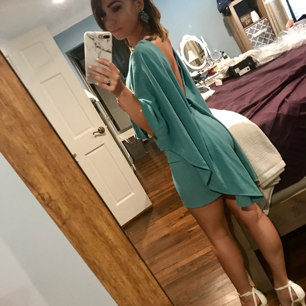 Best Is Yet To Come Turquoise Backless Dress